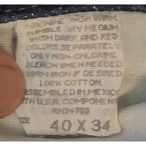 Lee Mens Jeans Dark Wash Straight Fit Size 40x34 Cotton Denim - Picture 7 of 8